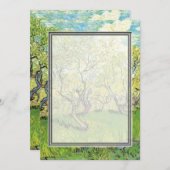 空白の招待状。 ヴァン・ゴッホの「桜の咲く果樹園」 招待状 (正面/裏面)