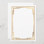 空白の枠モダン付き白お洒落い招待状縁ど 招待状 (正面/裏面)