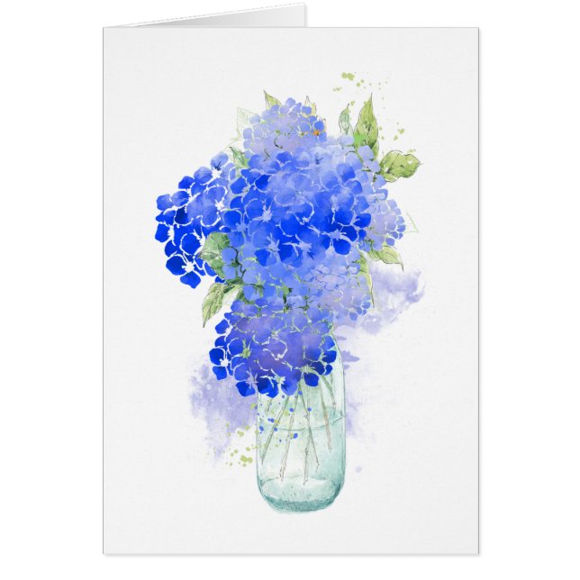 空白の水彩青紫陽花 (正面)