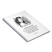 空白の白人女性とバラ手帳 ノートブック (右側)