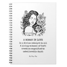 空白の白人女性とバラ手帳 ノートブック