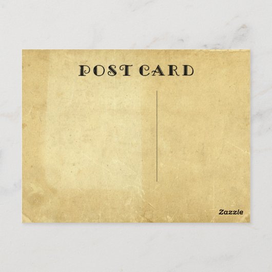 空白の素朴アンティークの経年染色紙 ポストカード (裏面)