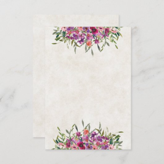 空白の紫野の花を結婚産む 招待状 (正面/裏面)