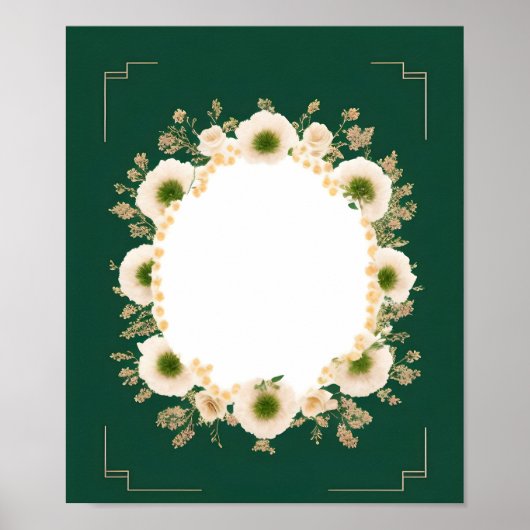 空白の結婚式招待状カードテンプレート ポスター (正面)