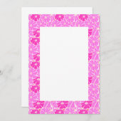 空白の結婚式招待状 – ピンクデイジー 招待状 (正面/裏面)