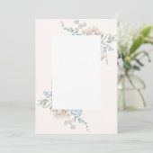 空白の結婚式招待状 – ピンクブルーバラ 招待状 (スタンド正面)