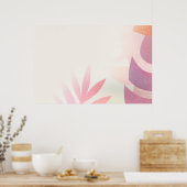 空白の葉のモンステラフレーム ポスター (キッチン)