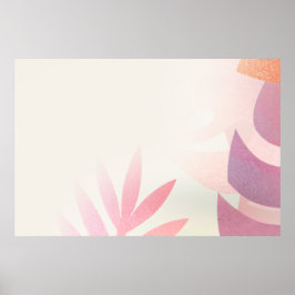 空白の葉のモンステラフレーム ポスター