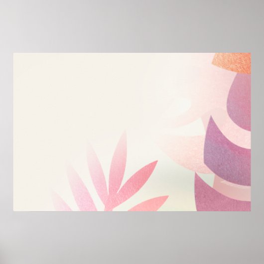 空白の葉のモンステラフレーム ポスター (正面)