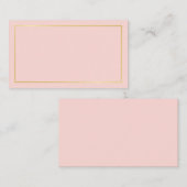 空白の赤面ピンクと金ゴールド結婚のアドバイスとウィッシュ アドバイスカード (正面/裏面)