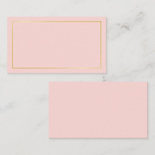 空白の赤面ピンクと金ゴールド結婚のアドバイスとウィッシュ アドバイスカード (正面/裏面)