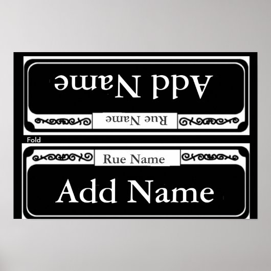 空白の通り記号、切り取りテンプレート ポスター (正面)