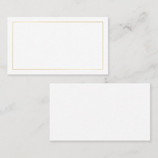 空白の金ゴールドと白結婚の プレイスカード (正面/裏面)