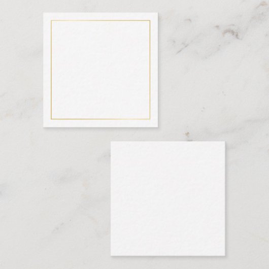 空白の金ゴールドと白 スクエア名刺 (正面/裏面)