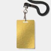 空白の金ゴールドDIYテンプレートカスタム文字写真 バッジ (正面(ネックストラップ付))