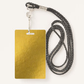 空白の金ゴールドDIYテンプレートカスタム文字写真 バッジ (裏面ランヤード)