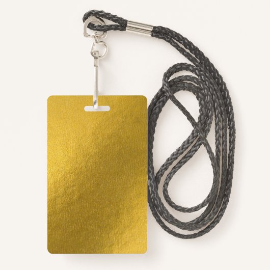 空白の金ゴールドDIYテンプレートカスタム文字写真 バッジ (正面ランヤード)