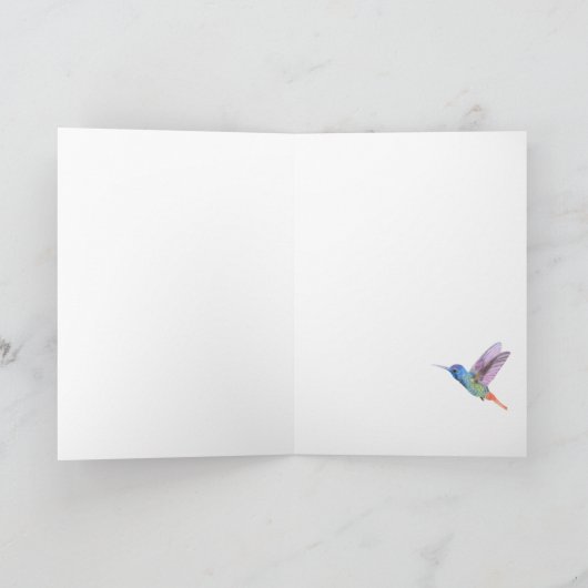 空白の80カスタム誕生日ハミングバードガーデンフラワー カード (内部)