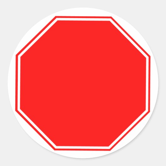 空白の/カスタマイズ可能なストップサインステッカー ラウンドシール (正面)