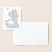 空白の – 銀フォイル輝くカードの喫煙女性 箔カード (ディスプレー)