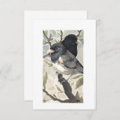 空白の – 黒い目のジャングスの水色 サンキューカード (正面/裏面)