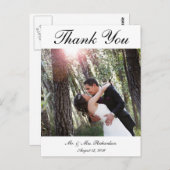 -空白の Vert。B&Wカスタムウェディング写真ありがとう ポストカード (正面/裏面)