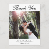 -空白の Vert。B&Wカスタムウェディング写真ありがとう ポストカード (正面)