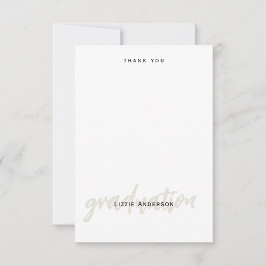 空白のB/Wシンプルパーソナライズされた卒業 サンキューカード (正面)