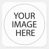 空白のDIYテンプレートパーティー景品の追加文字画像 スクエアシール (正面)