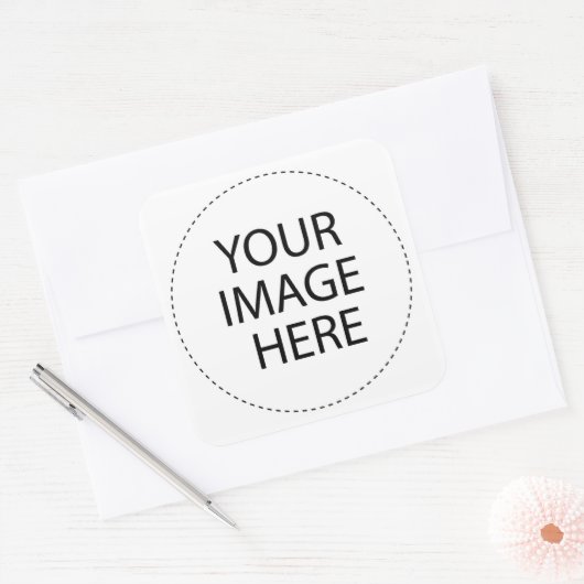 空白のDIYテンプレートパーティー景品の追加文字画像 スクエアシール (封筒)