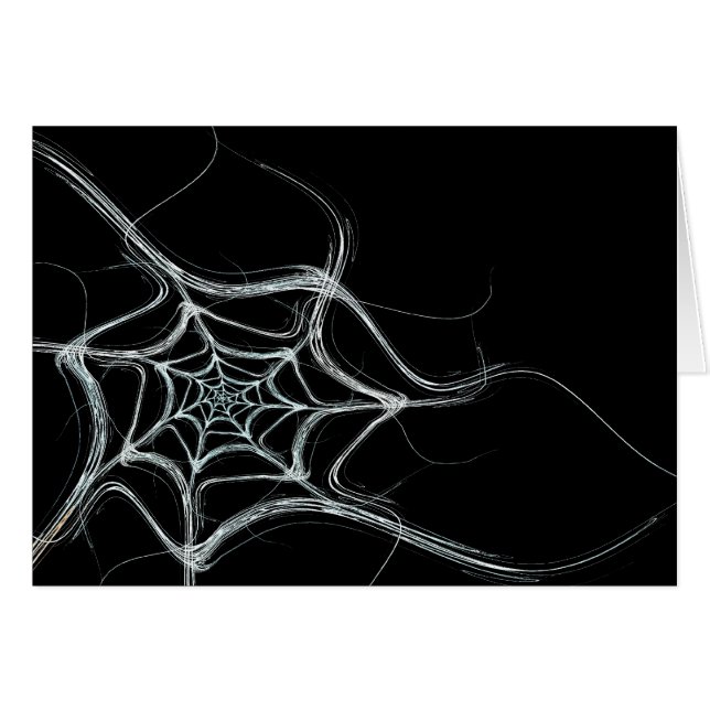 空白のFractal Spider Web背景を持つカード (正面横)