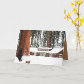 空白のHoliday Greeting card w snowy Redwoods カード (黄色い花)