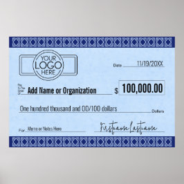 空白のSweepstakes & Awards BLUEアールデコのチェック ポスター