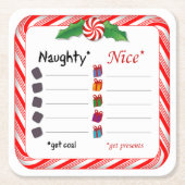 空白またはニースいけなを入力 スクエアペーパーコースター (正面)