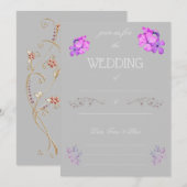 空白を埋める結婚式の招待状 招待状 (正面/裏面)