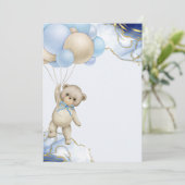 空白を追加 自分で作成 お待ち遠方です 青い風船 招待状 (スタンド正面)