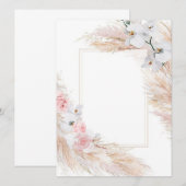 空白テンプレート 花柄 招待状/日程保存 招待状 (正面/裏面)