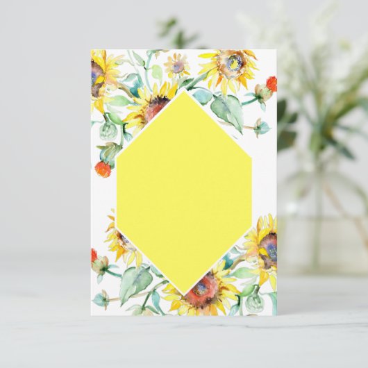 空白予算のサンシャイン sunflower ウェディング 招待状 (スタンド正面)