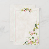 空白予算 ブッシュと白の花のウェディング Invit 招待状 (正面/裏面)