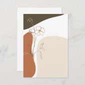 空白预算 现代花卉婚礼 招待状 (正面/裏面)