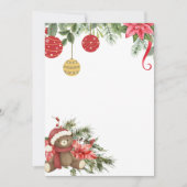 空白 あなただけの冬のクリスマス 赤いポインセチア 招待状 (正面)