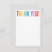 空白 サンキュー カラフルな虹色の文字 グレー (正面/裏面)