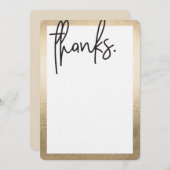 （空白） サンキュー 現代風フォントの黒い偽の金 (正面/裏面)