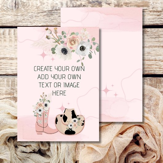 空白 自分で作るDIY ウエスタンカウガール サドルアップ 招待状