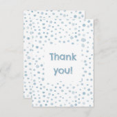 空紙吹雪水色ドットサンキューカード サンキューカード (正面/裏面)