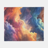空素晴らしの幻想的な色数々のの雲風景 フリースブランケット (正面(横))