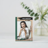 空素朴手グリーンベルト木材トレーディングカード 名刺 (スタンド正面)