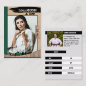 空素朴手グリーンベルト木材トレーディングカード 名刺 (正面/裏面)