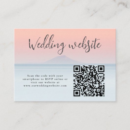 空結婚の夕日の下の海の向こうにある エンクロージャーカード (正面)