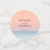 空結婚の夕日の下の海の向こうにある コンフェッティ (スモール正面)